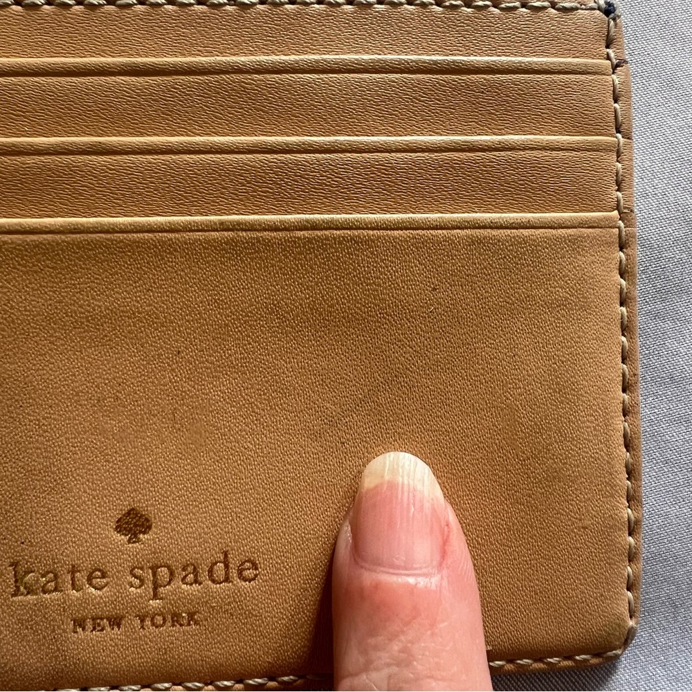 Kate Spade Wellesley Royal Blue/Tan Card Holder - Picture 6 of 11